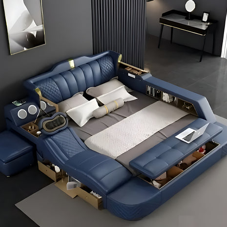 Multifunctional Smart Leather Bed With Massager / Ruchi