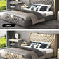 Modern Button Tufted Leather Bed / Ruchi