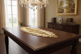 Gold White Scalloped Beaded Runner / Ruchi