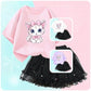 Modern Printed Top With Colored Skirt Kids Dress / Ruchi