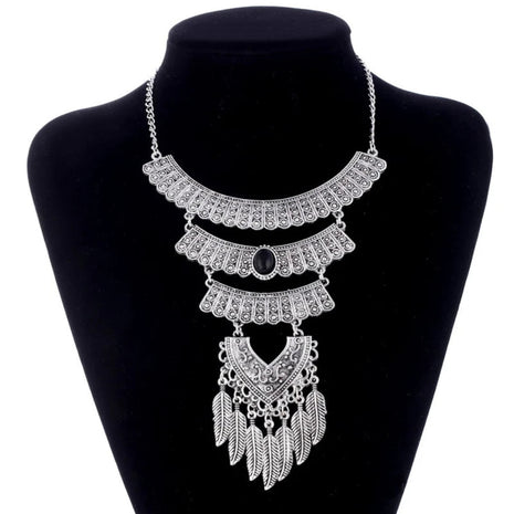 Vintage Tribal Multilayer Collar Metal Necklace / Ruchi