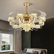 Remote Control LED Crystal Ceiling Fan Light
