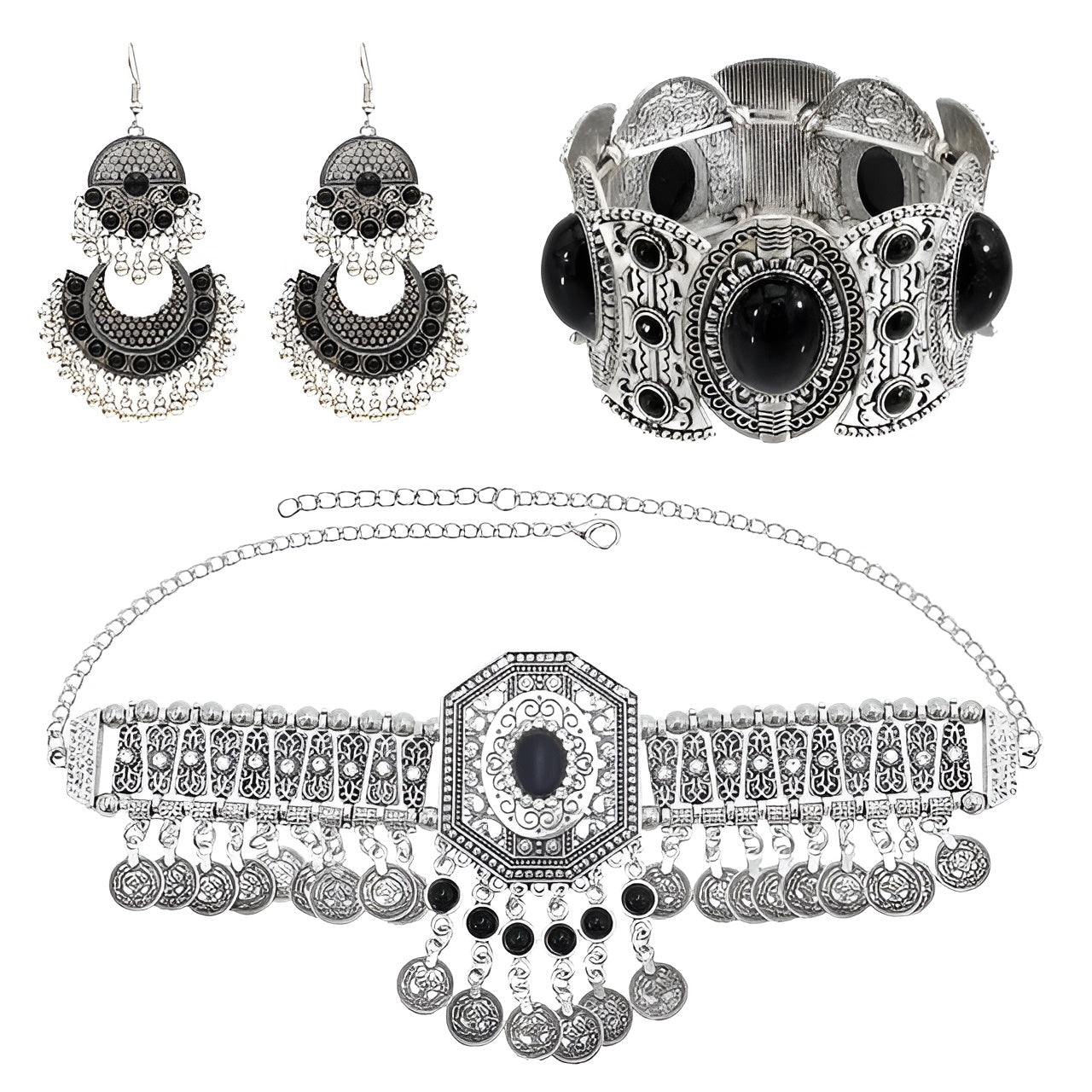 Bohemian Luxury Style Stone Carved Necklace Set / Ruchi