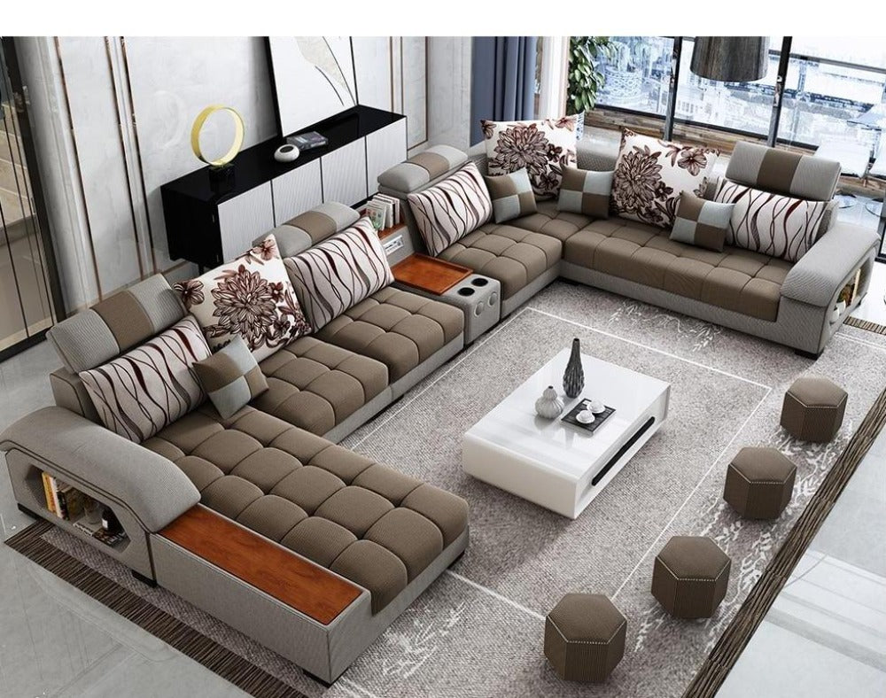 Modish U-Shape Fabric Sofa / Ruchi