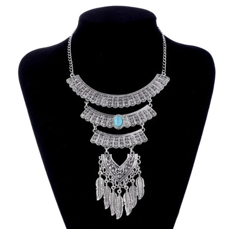 Vintage Tribal Multilayer Collar Metal Necklace / Ruchi