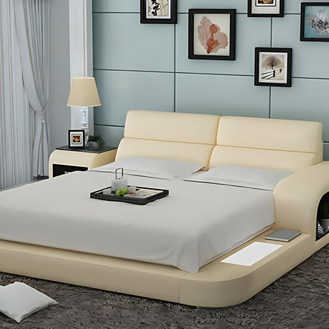 Modern LED Platform Leather Bed / Ruchi