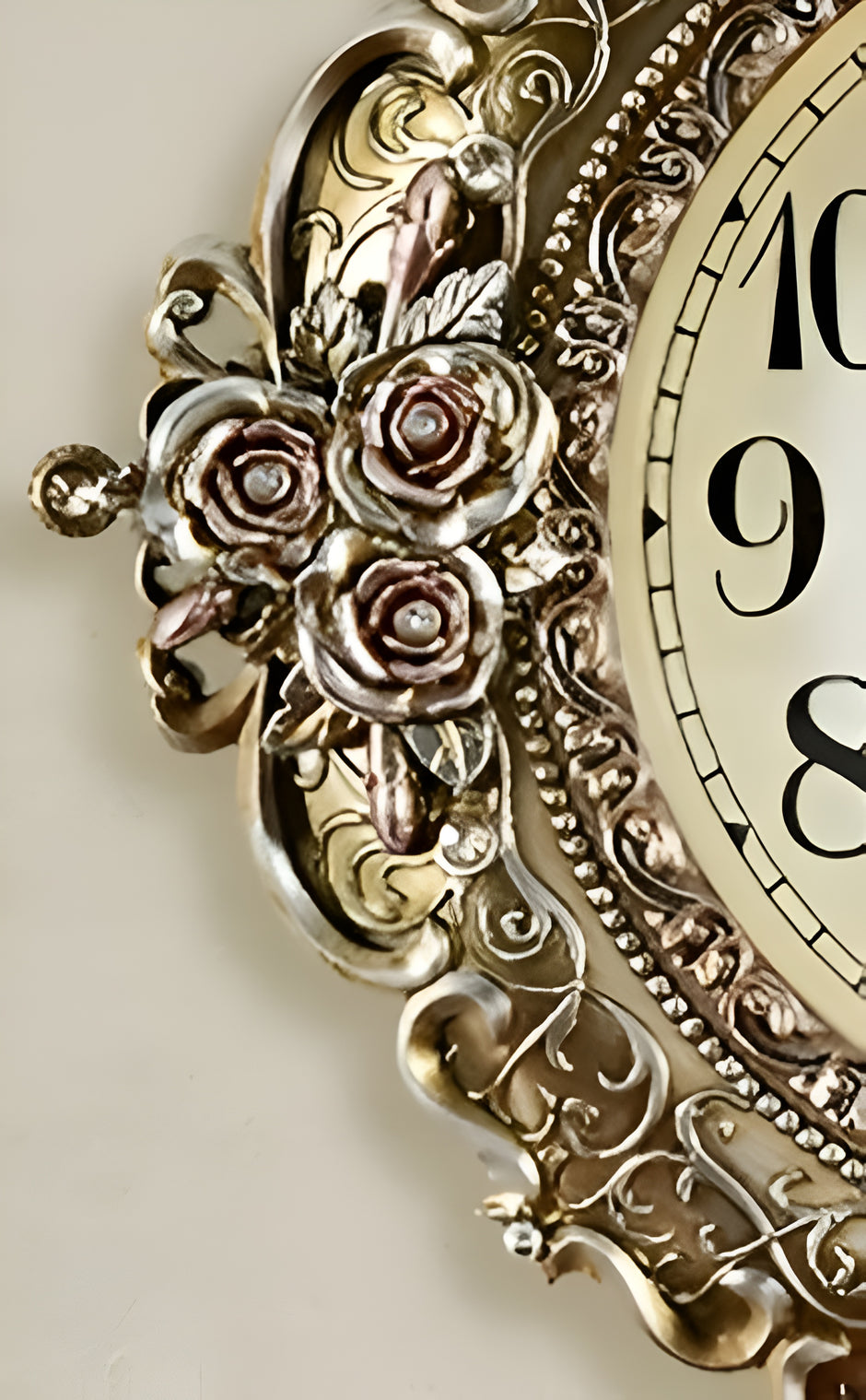 Luxurious European Floral Design Wall Clock / Ruchi 
