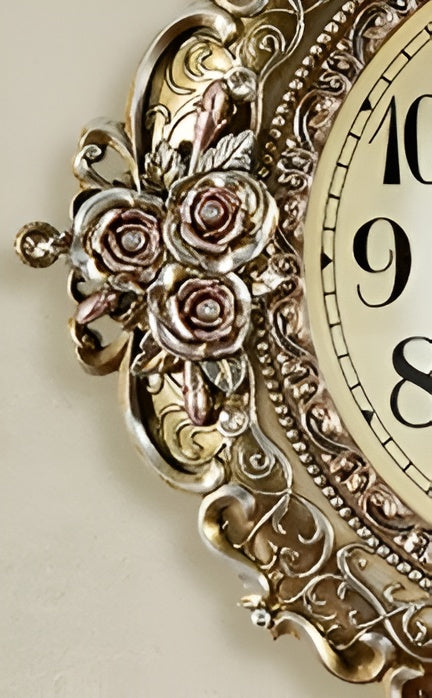 Luxurious European Floral Design Wall Clock / Ruchi