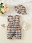 Cute Plaid Design Summer Comfy Polyester Outfit Set / Ruchi