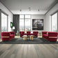Minimalist Velvet Upholstered 3 Pcs Maroon Sofa Set / Ruchi