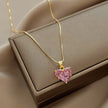 Pink Crystal Love Pendant Necklace / Ruchi