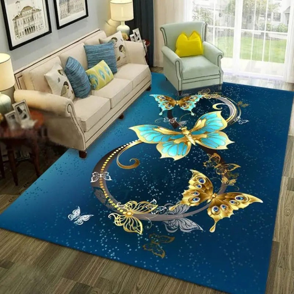 Cashmere Non-Slip Rectangular Area Rug / Ruchi