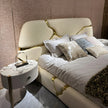 Crackle Design Leather Bed / Ruchi