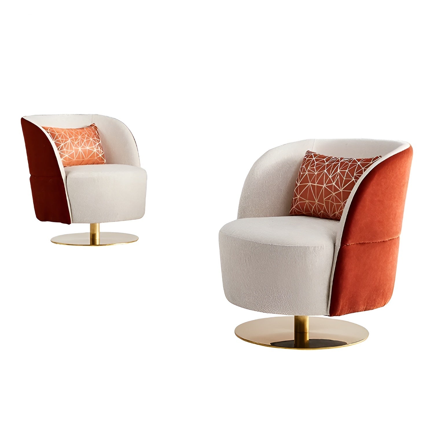 Swivel Design Metal Base Fabric Sofa Chair / Ruchi