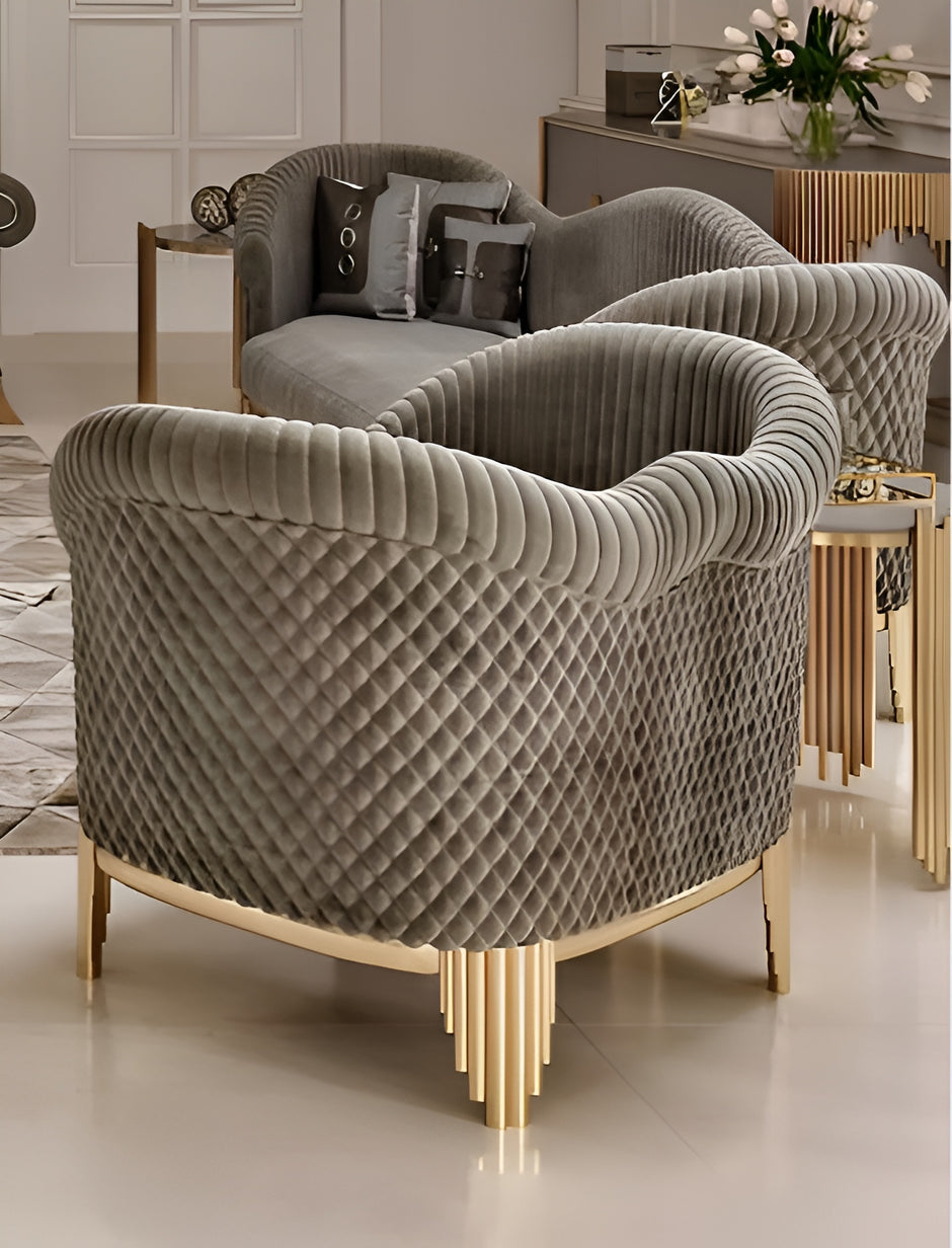 Luxury Velvet Living Room Sofa Set