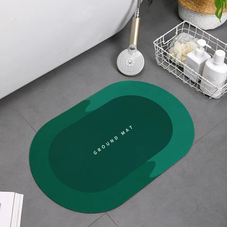 Ultra-Absorbent Oval PVC Anti-Slip Bath Mat