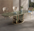 Butterfly Design Marble Dining Table Set