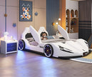 Kids' LED Leather Car Bed
