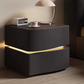 Solid Wooden Leather Bedside Table With LED / Ruchi