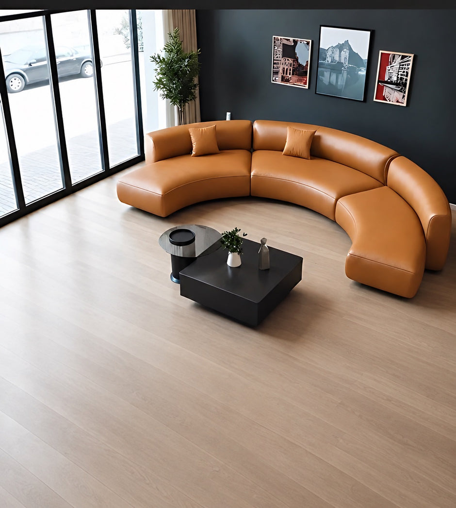 Semi Circular Sectional Leather Sofa / Ruchi