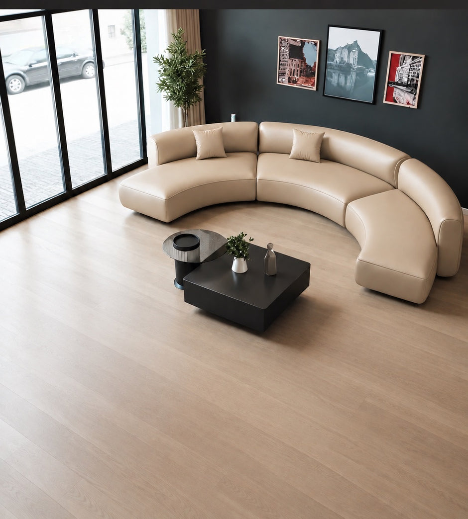 Semi Circular Sectional Leather Sofa / Ruchi