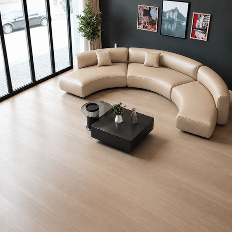 Semi Circular Sectional Leather Sofa / Ruchi
