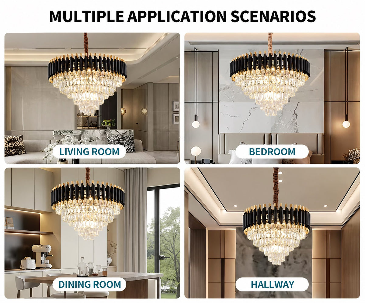Modern Round K9 Crystal Luxurious Chandelier / Ruchi