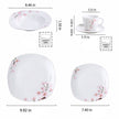 Elegant Pink Floral Ceramic Dinnerware Set / Ruchi