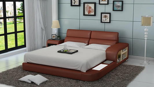 Modern LED Platform Leather Bed / Ruchi