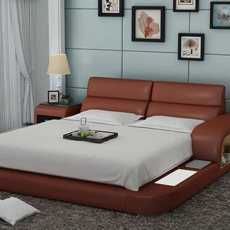 Modern LED Platform Leather Bed / Ruchi