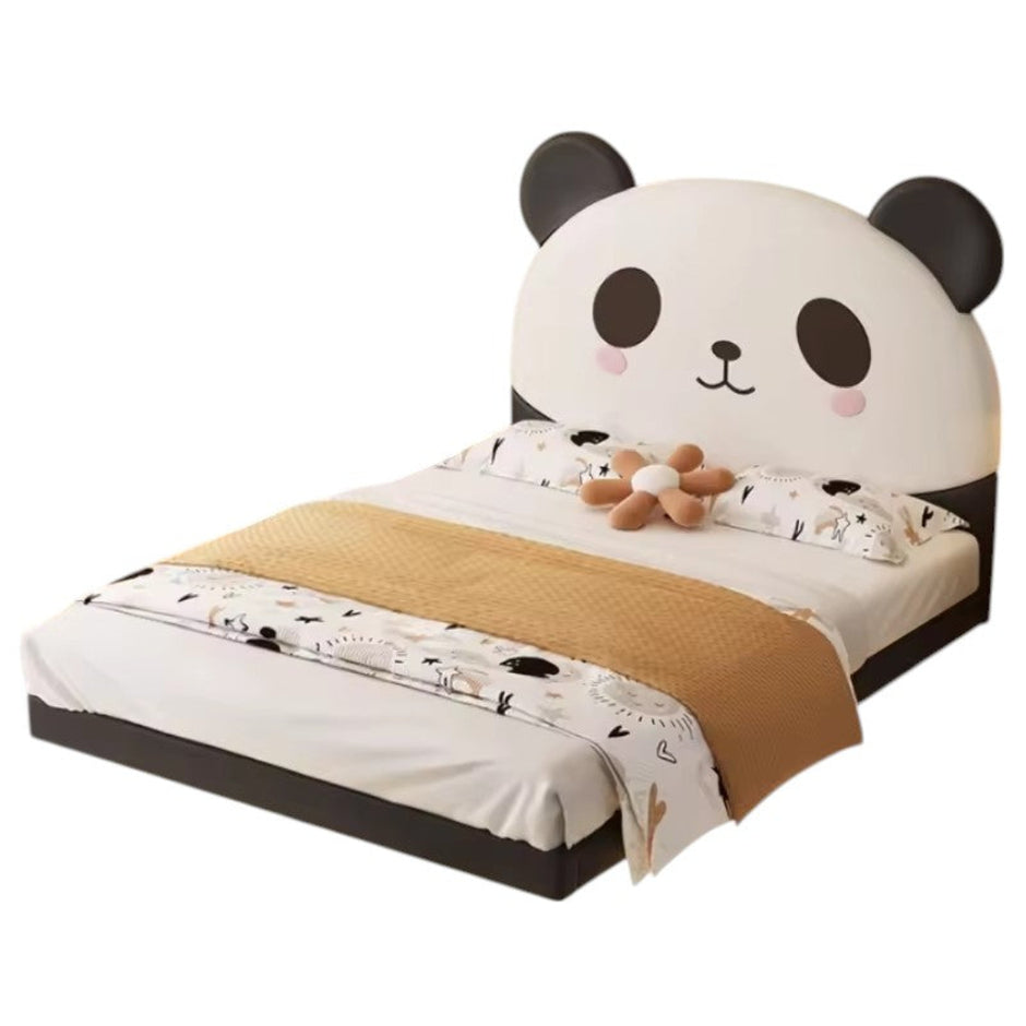 Panda Theme Leather Kids Bed With LED / Ruchi