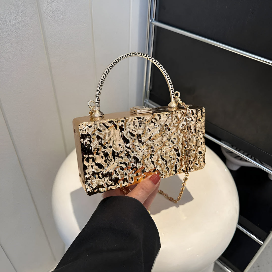 Crossbody Metal Clutch Handbag For Wedding / Ruchi