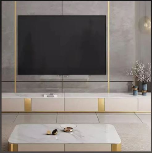 Marble Top Wooden Coffee Table And TV Stand / Ruchi