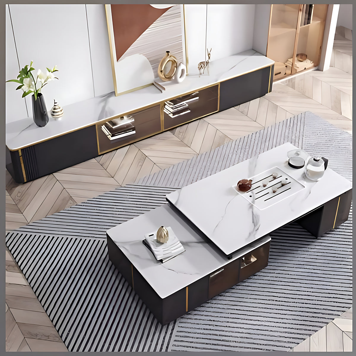 Extendable Coffee Table With TV Stand / Ruchi