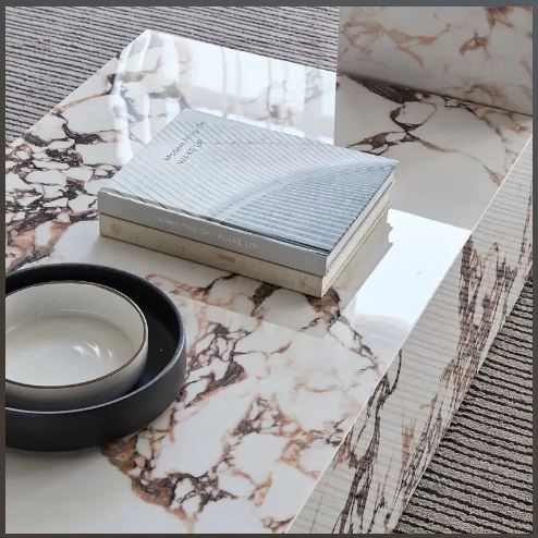 Modern Rectangular Marble Coffee Table / Ruchi