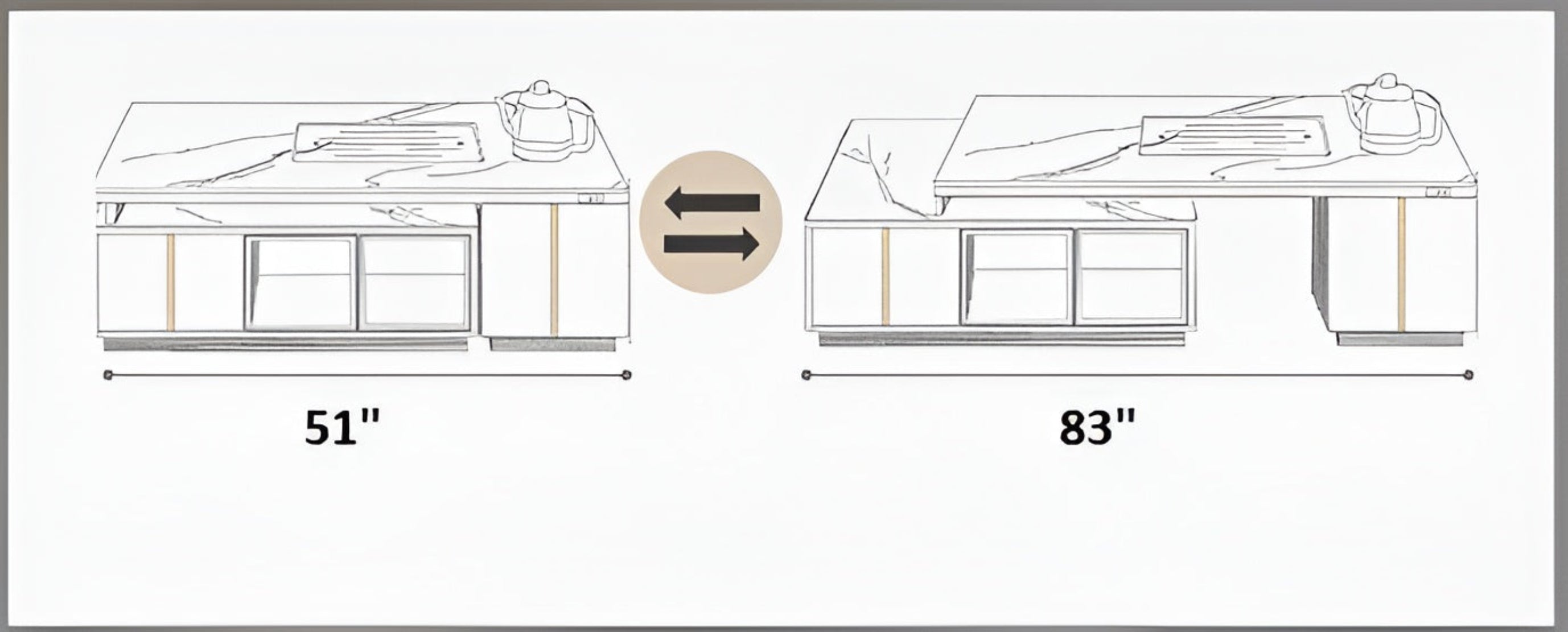 Extendable Coffee Table With TV Stand