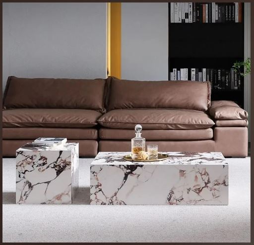 Modern Rectangular Marble Coffee Table / Ruchi
