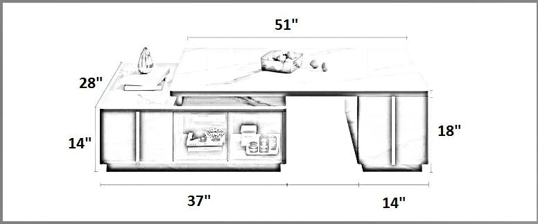 Extendable Coffee Table With TV Stand / Ruchi