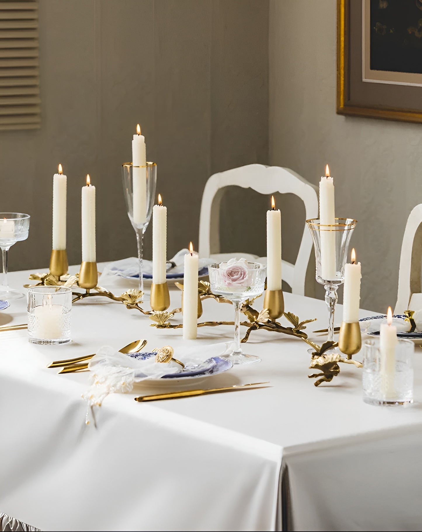 Nature Butterfly Design Brass Candle Holder