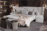 Golden Metallic Veins Design Velvet Bed / Ruchi