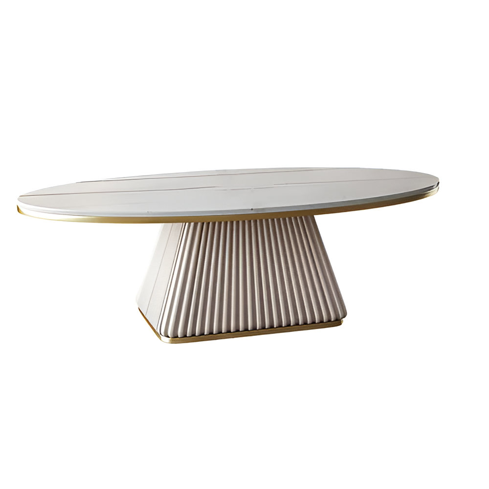 Oval Marble Top Modern Coffee Table / Ruchi
