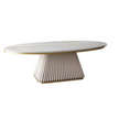Oval Marble Top Modern Coffee Table / Ruchi