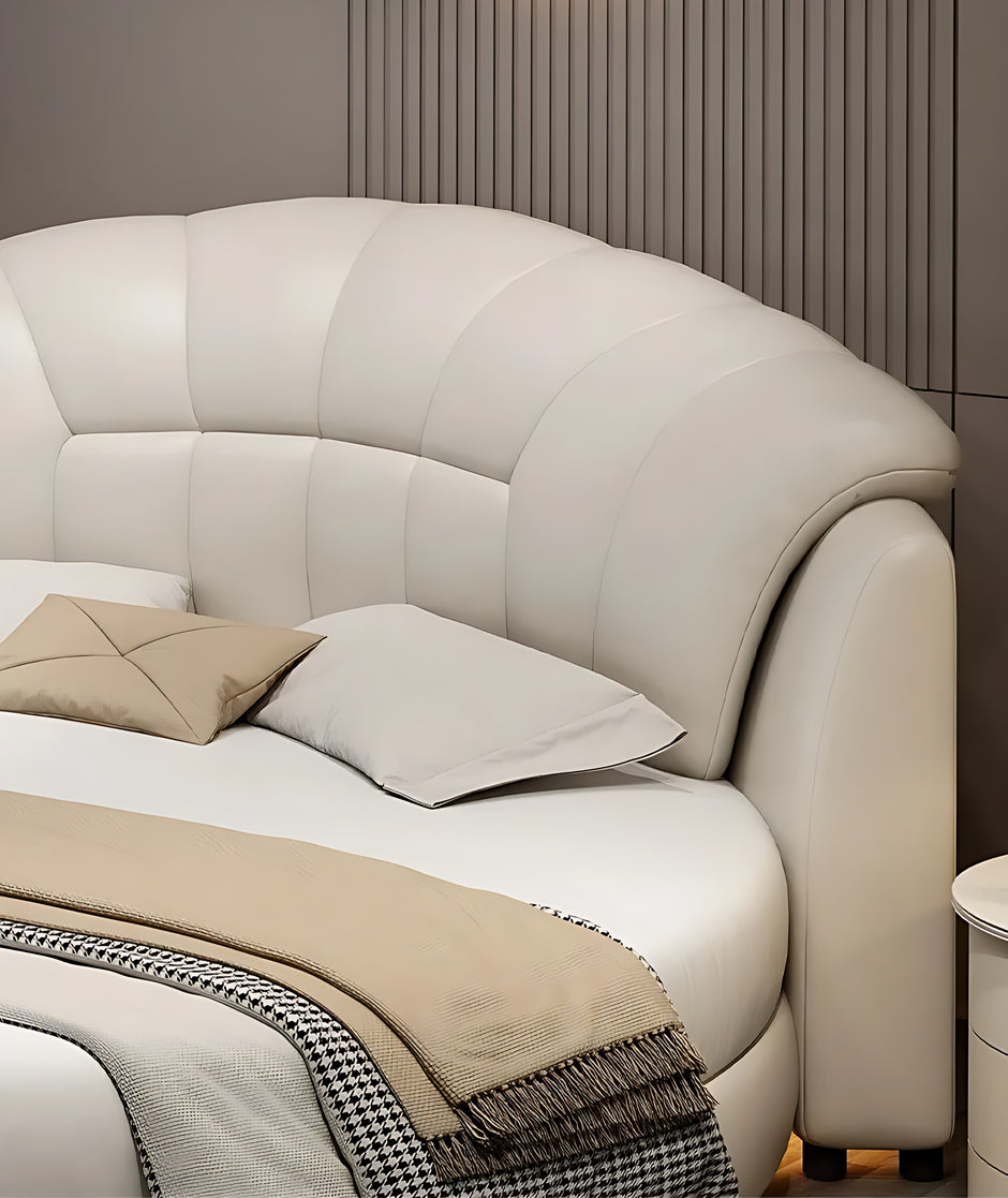 LED Leather Round Bed / Ruchi 