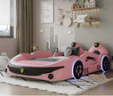 Children's LED Leather Car Bed with Speaker