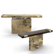 Modern Marble Looking Metal Accent Table / Ruchi