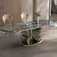 Butterfly Design Marble Dining Table Set