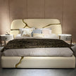 Crackle Design Leather Bed / Ruchi