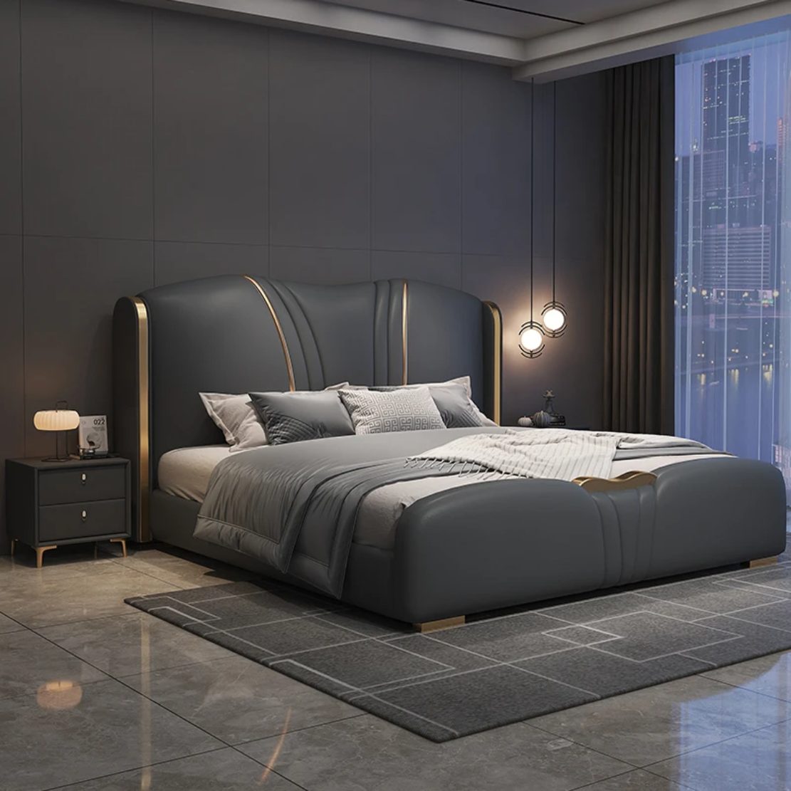 Modern Luxury Leather Bed