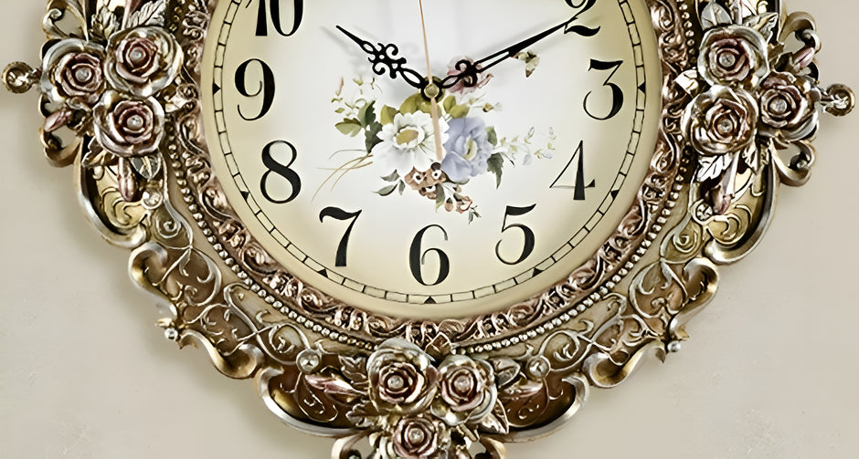 Luxurious European Floral Design Wall Clock / Ruchi 