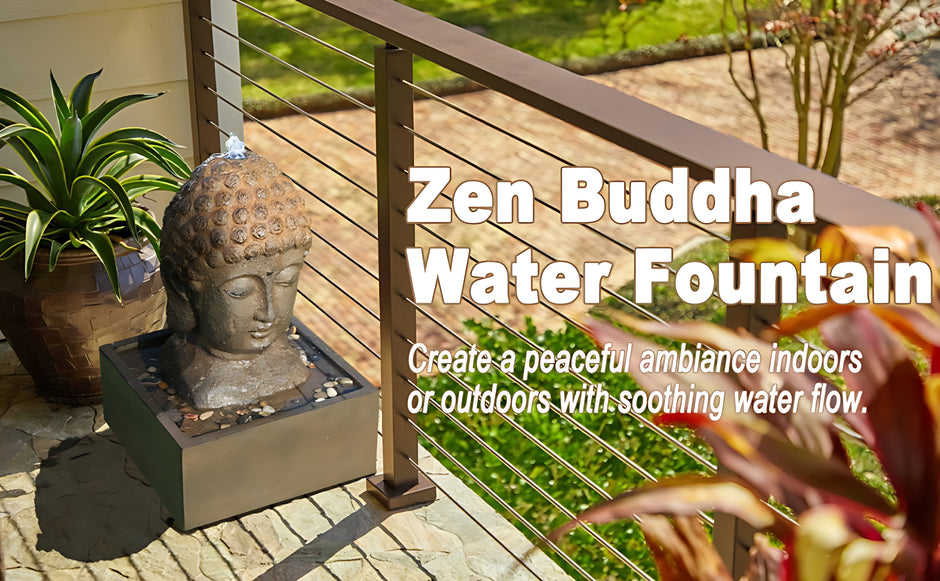 Outdoor Indoor Polyresin Fiberglass LED Buddha Water Fountain
